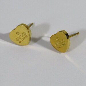 Gently Used Gucci Gold Tone Tiny Heart Stud Earrings!